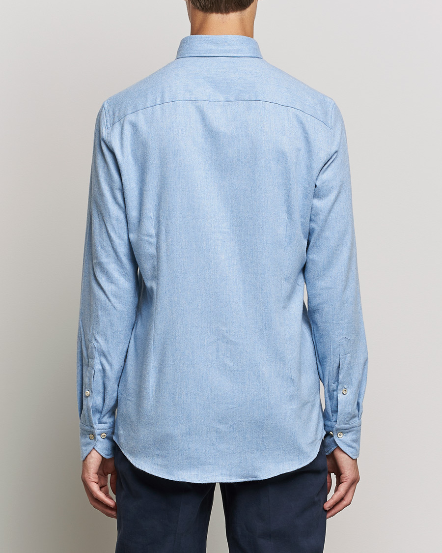 Herre | Skjorter | Stenströms | Slimline Flannel Shirt Light Blue