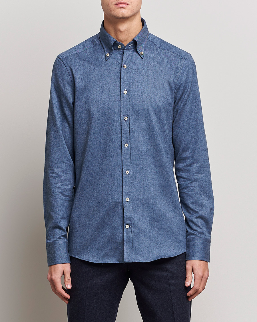 Herre | Flanellskjorter | Stenströms | Slimline Flannel Shirt Blue