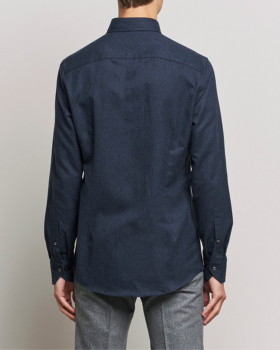 Herre | Skjorter | Stenströms | Slimline Flannel Shirt Navy