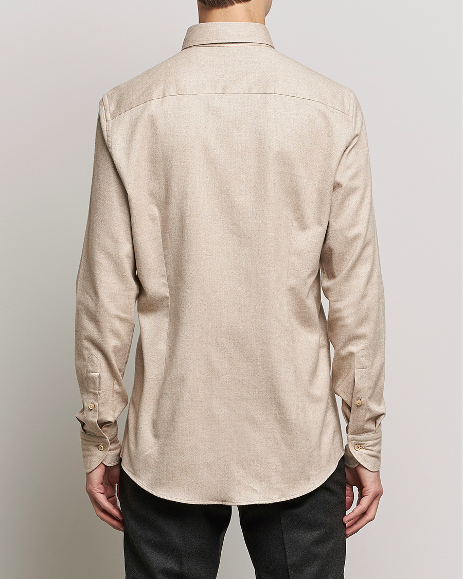 Herre | Skjorter | Stenströms | Slimline Flannel Shirt Beige
