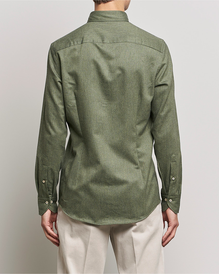 Herre | Skjorter | Stenströms | Slimline Flannel Shirt Dark Green
