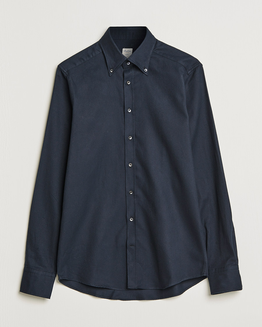 Herre | Skjorter | Stenströms | Slimline Flannel Shirt Black