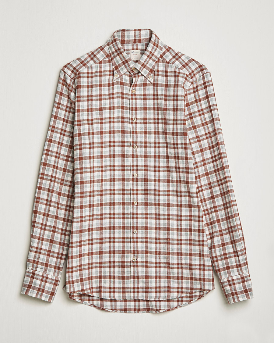 Herre | Flanellskjorter | Stenströms | Slimline Checked Flannel Shirt Red/White