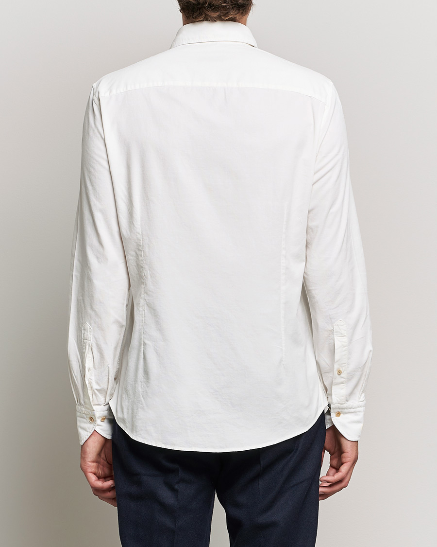 Herre | Skjorter | Stenströms | Slimline Washed Cut Away Corduroy Shirt White
