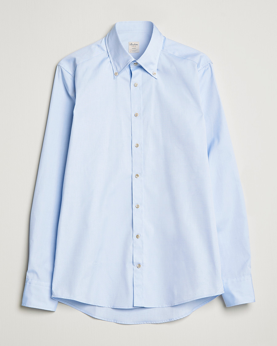 Herre | Skjorter | Stenströms | Slimline Button Down Pinpoint Oxford Shirt Light Blue