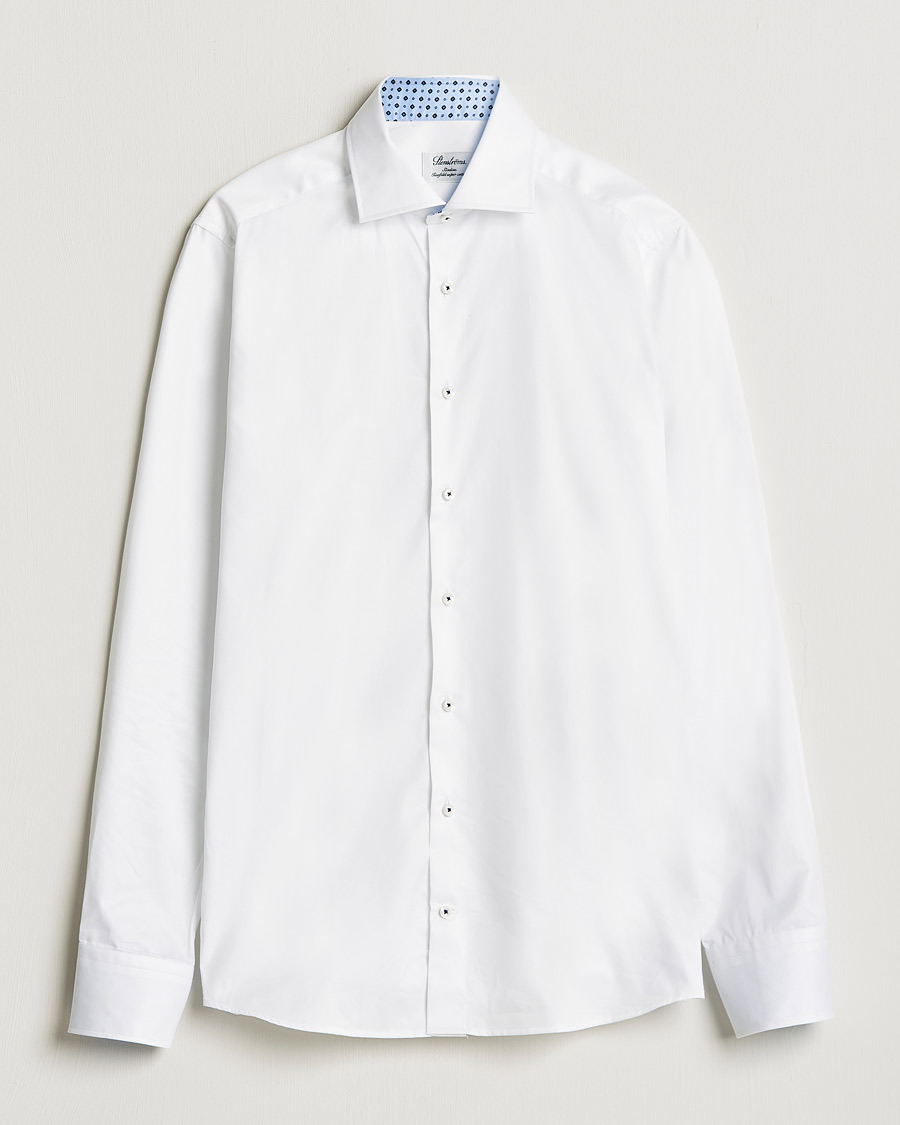 Herre | Skjorter | Stenströms | Slimline Cut Away Contrast Shirt White