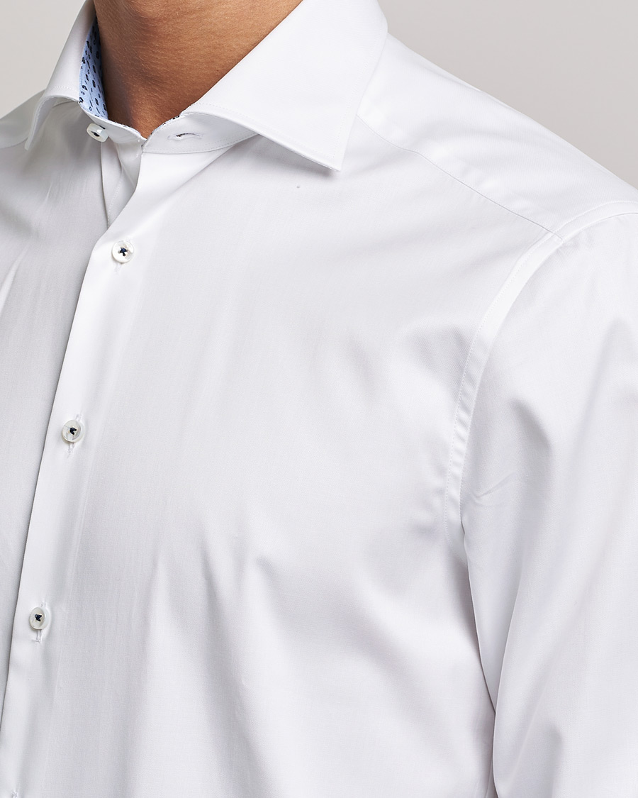 Herre | Skjorter | Stenströms | Slimline Cut Away Contrast Shirt White
