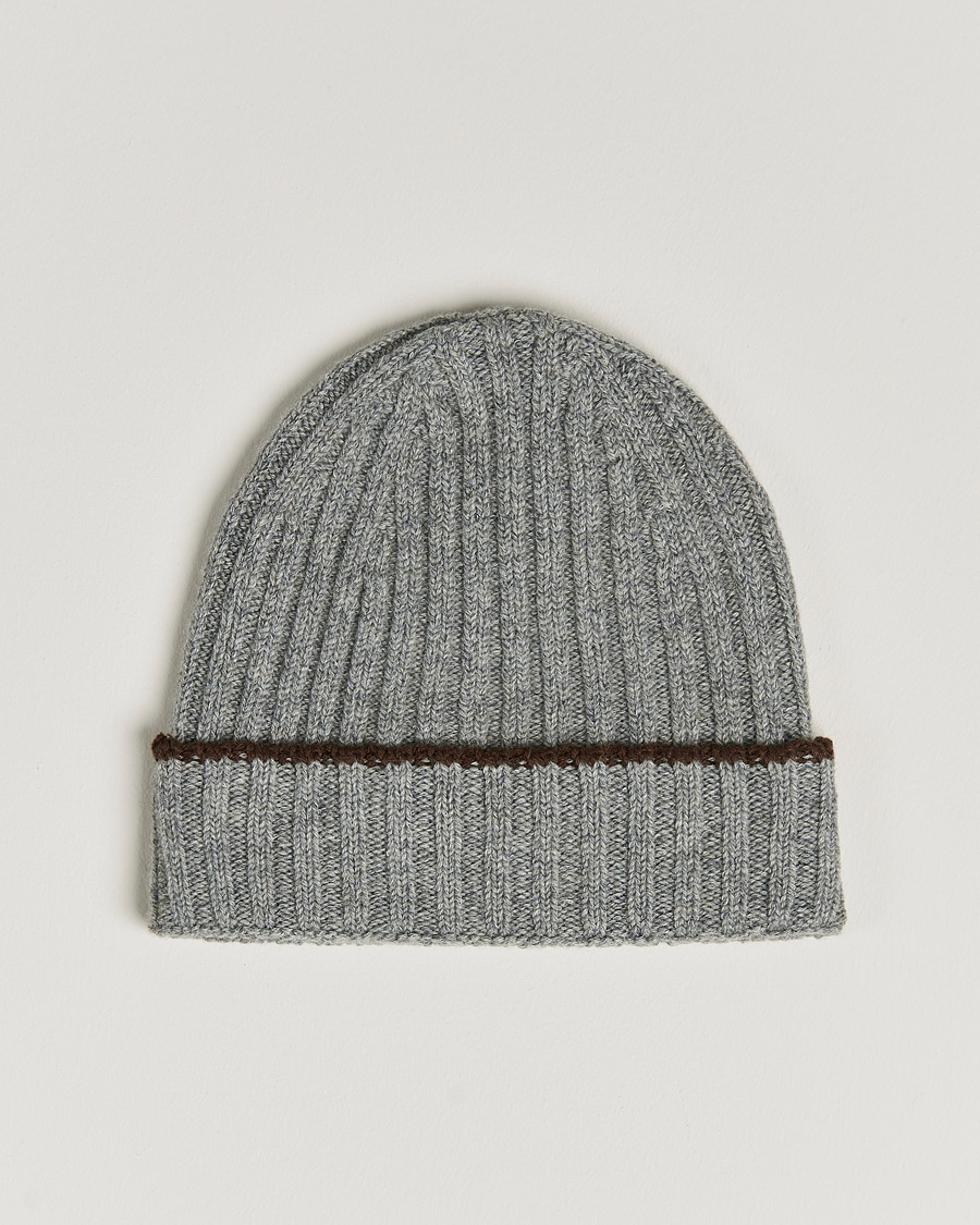 Herre | Stenströms Wool Cashmere Ribbed Beanie Grey | Stenströms | Wool Cashmere Ribbed Beanie Grey