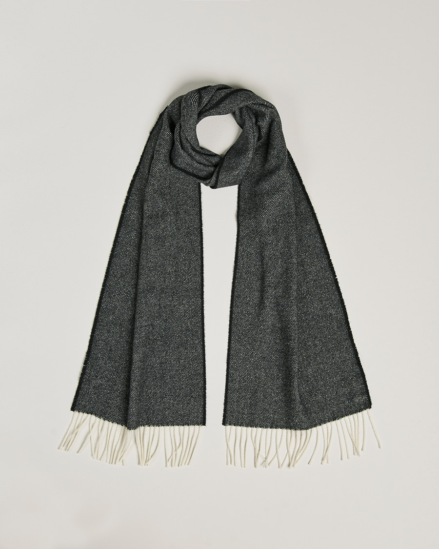 Herre | Stenströms Herringbone Wool Scarf Charcoal Grey | Stenströms | Herringbone Wool Scarf Charcoal Grey