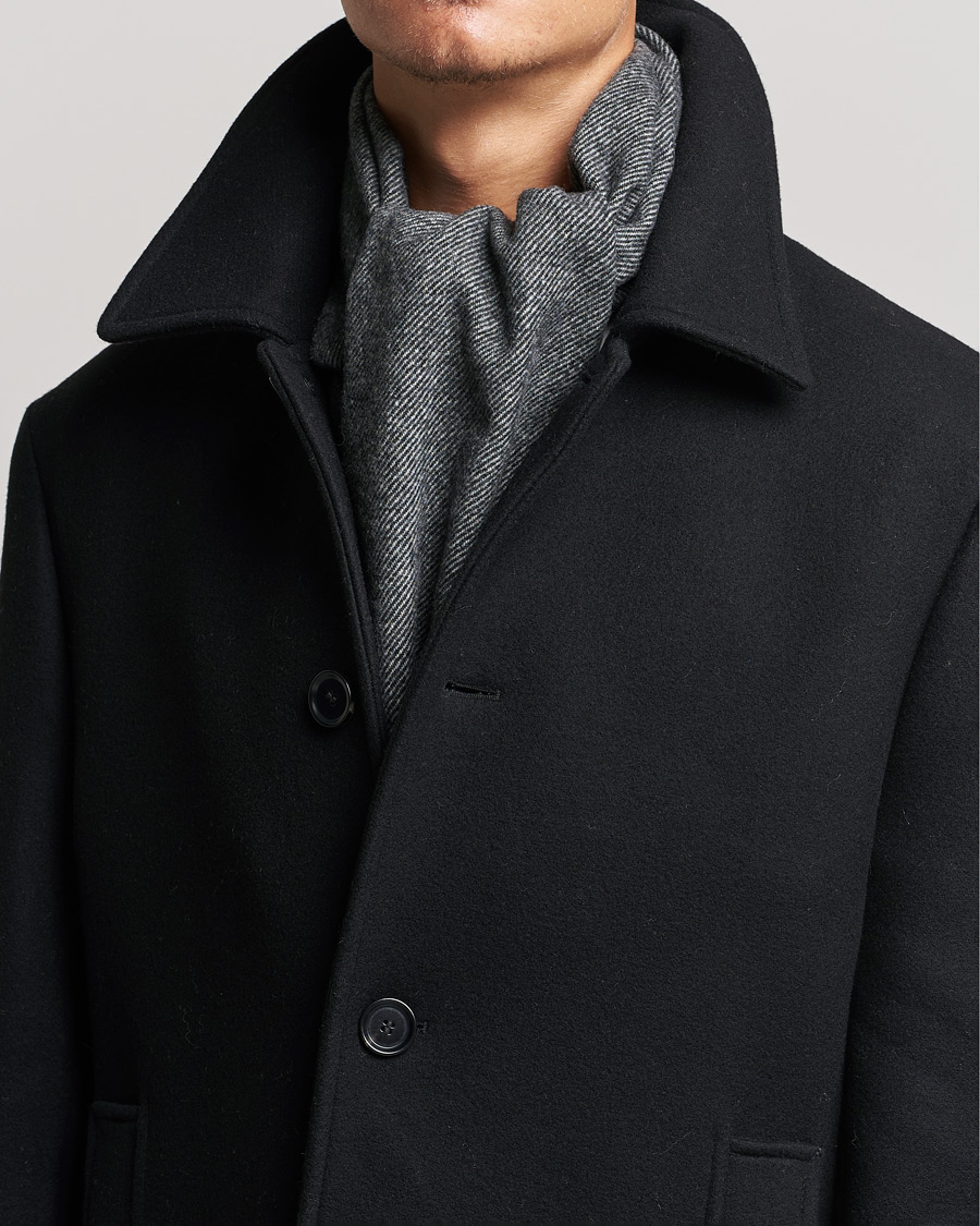 Herre | Stenströms Herringbone Wool Scarf Charcoal Grey | Stenströms | Herringbone Wool Scarf Charcoal Grey