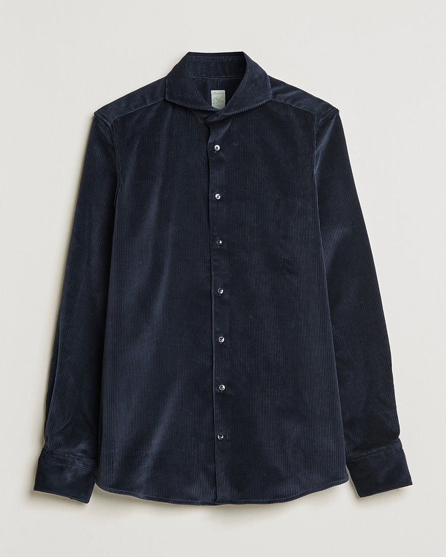 Herre | Skjorter | Stenströms | 1899 Slimline Sea Island Corduroy Shirt Navy