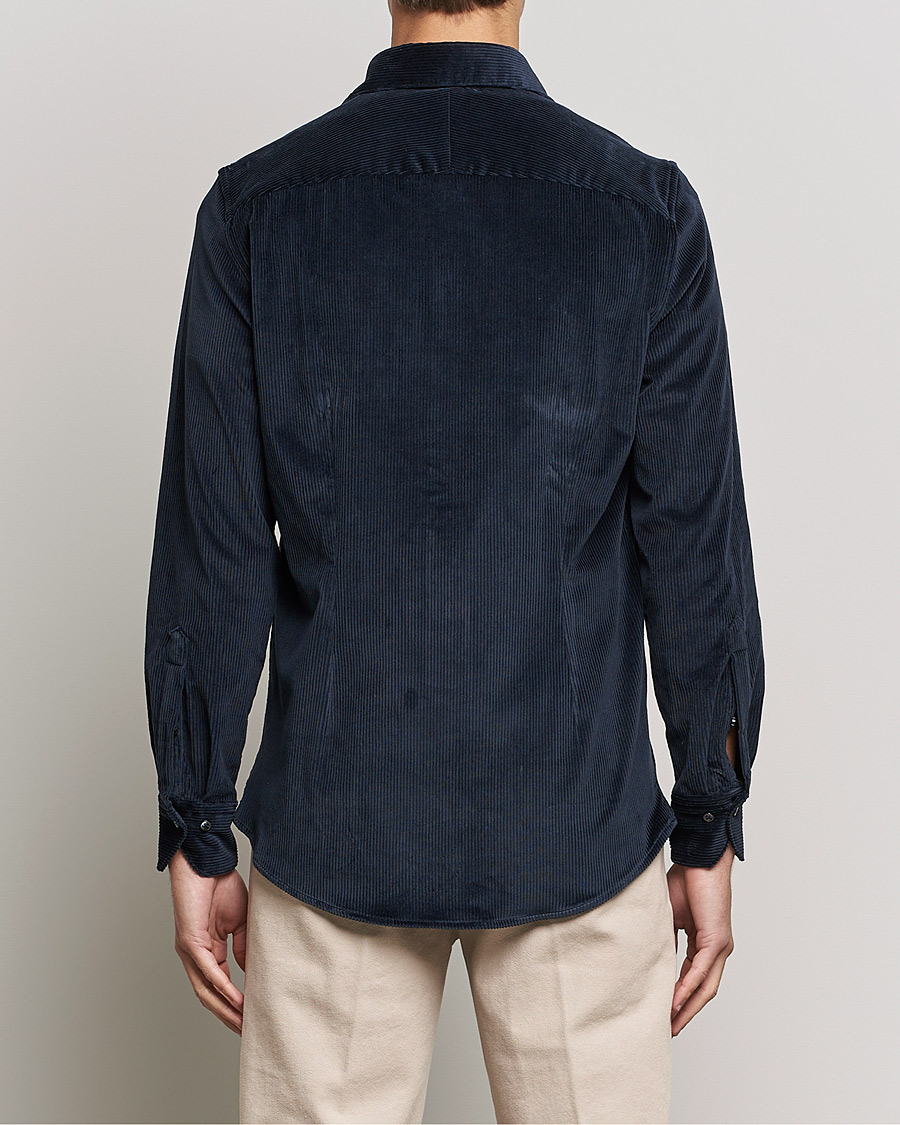 Herre | Skjorter | Stenströms | 1899 Slimline Sea Island Corduroy Shirt Navy