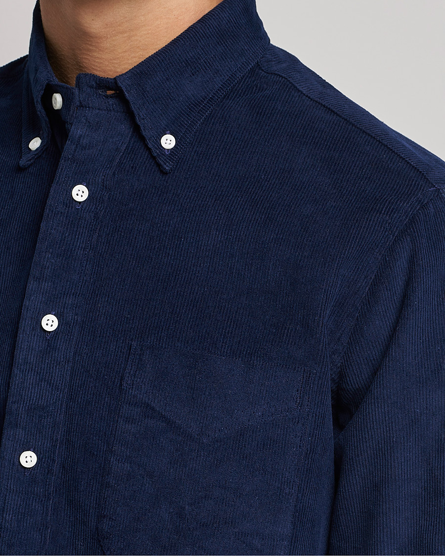 Herre | Skjorter | Gitman Vintage | Button Down Heavy Corduroy Shirt Navy