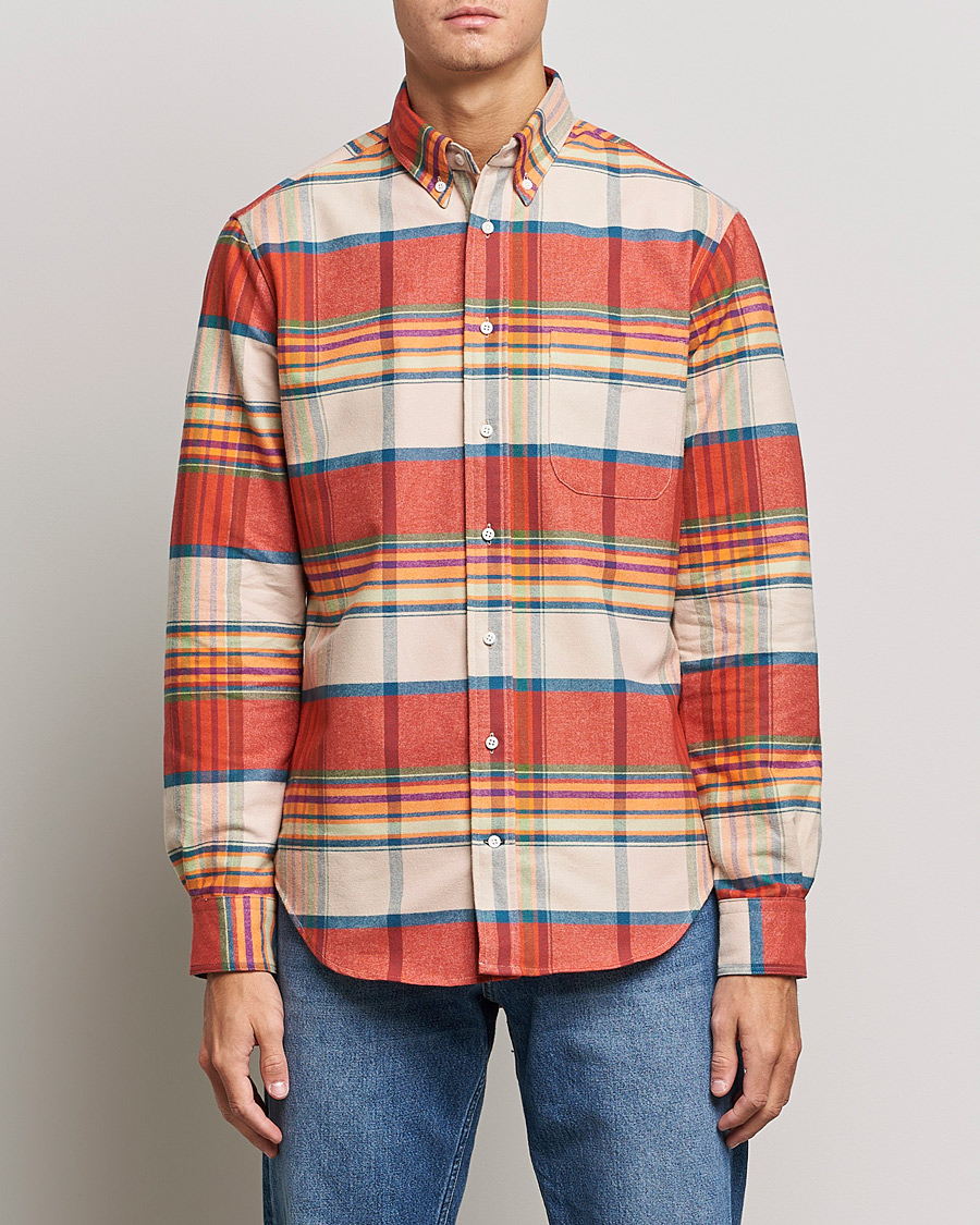 Herre | Skjorter | Gitman Vintage | Button Down Sunrise Flannel Shirt Sunrise