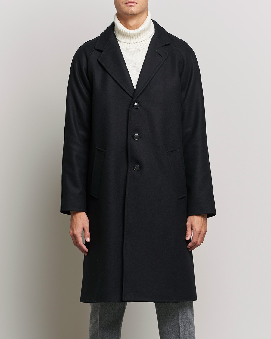 Herre |  | Gloverall | Chesterfield Wool/Cashmere Raglan Coat Black