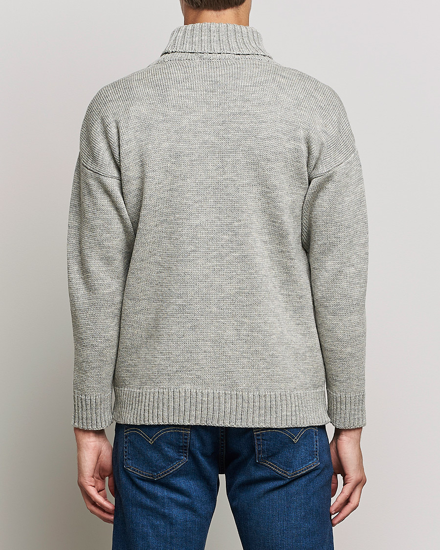 Herre | Gensere | Gloverall | Submariner Chunky Wool Roll Neck Light Grey