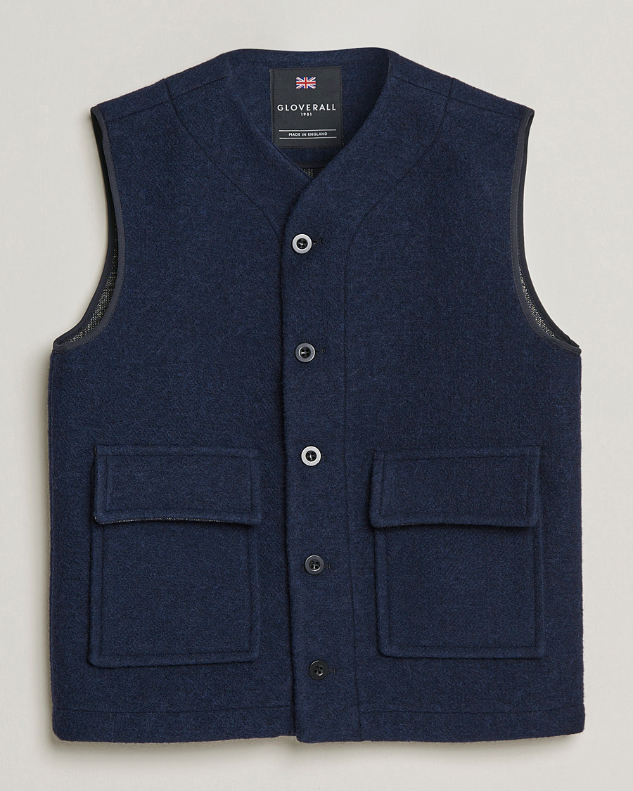 Herre | Jakker | Gloverall | Roger Double Face Gilet Navy/Brown