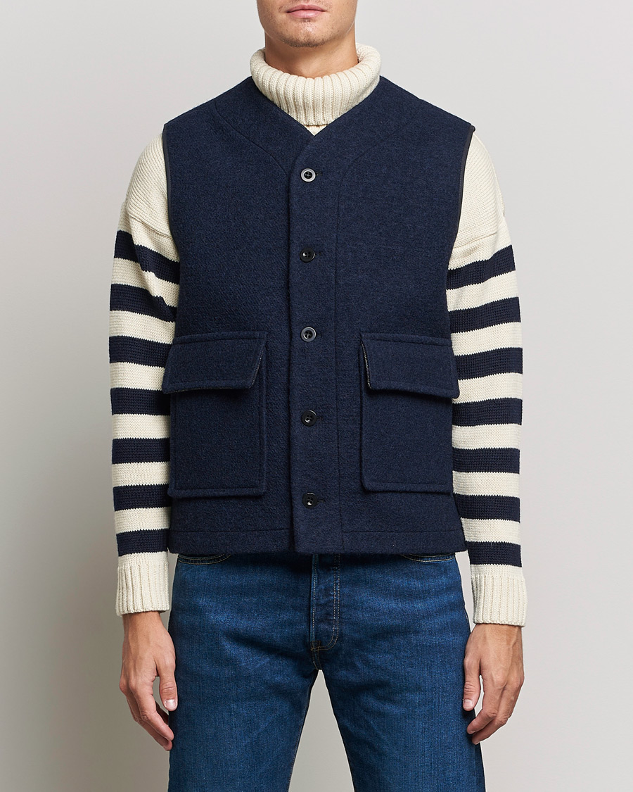 Herre |  | Gloverall | Roger Double Face Gilet Navy/Brown