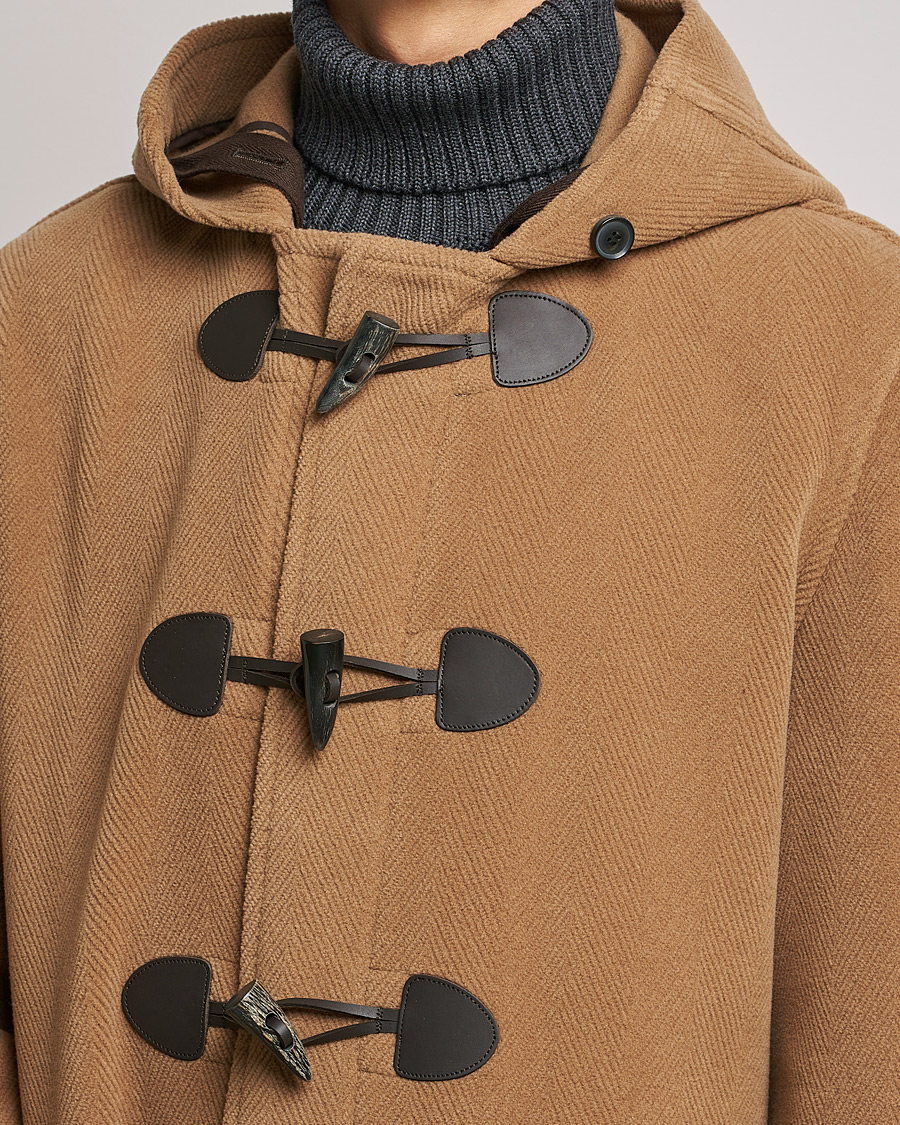 Herre | Jakker | Gloverall | Edmund Herringbone Wool Duffle Camel