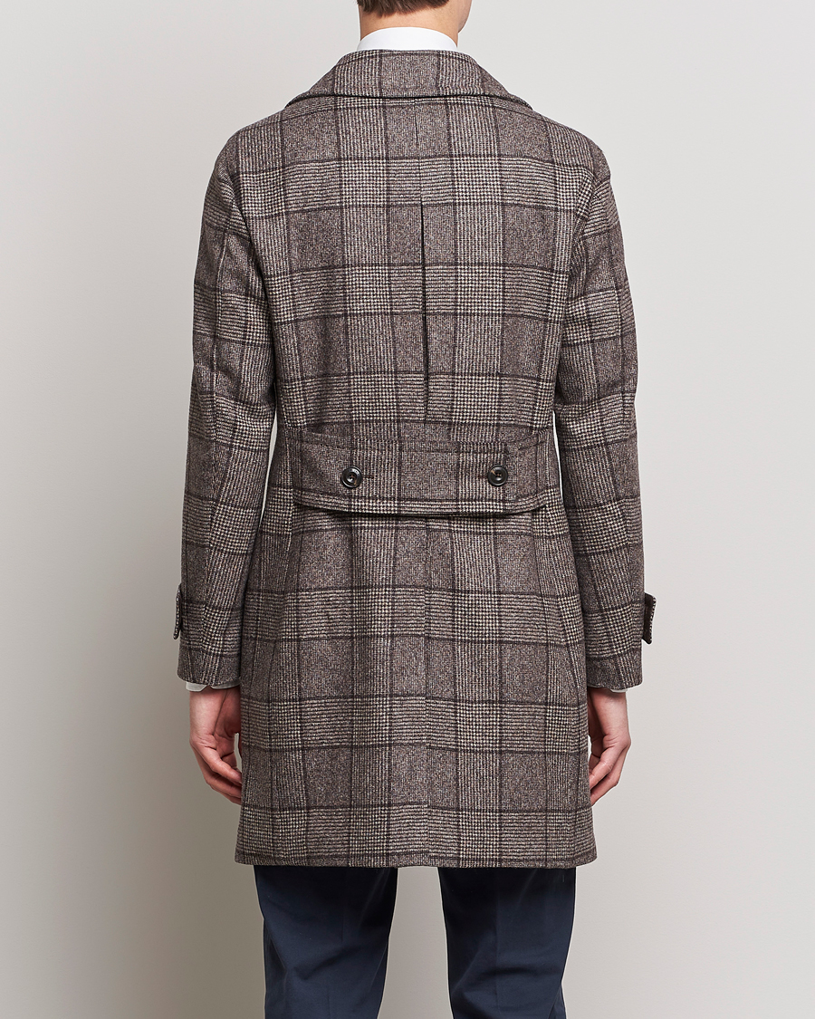 Herre | Jakker | L.B.M. 1911 | Double Breasted Checked Wool Coat Brown