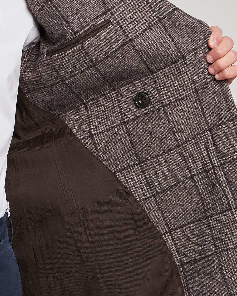 Herre | Jakker | L.B.M. 1911 | Double Breasted Checked Wool Coat Brown