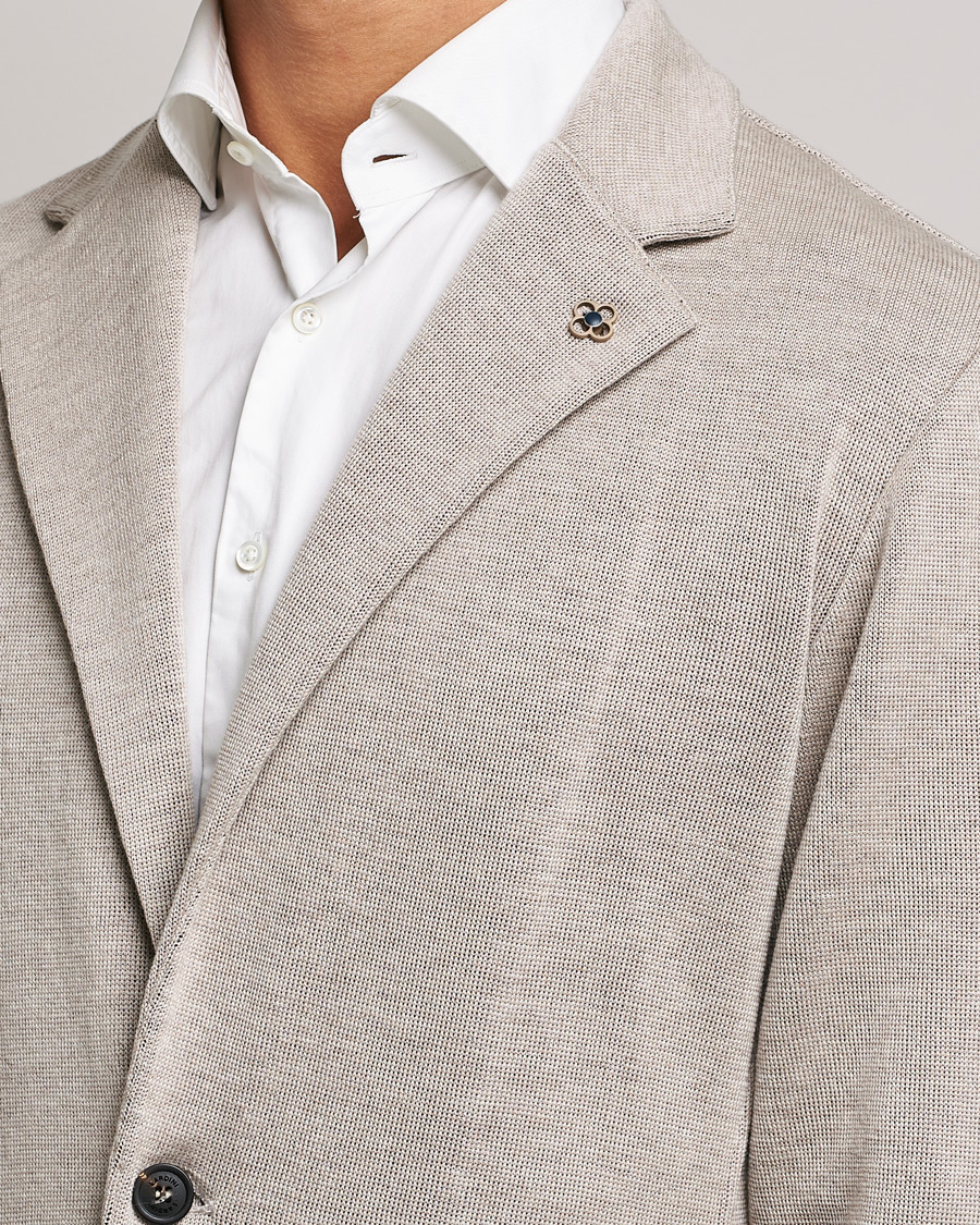 Herre | Dressjakker | Lardini | Knitted Wool Blazer Beige
