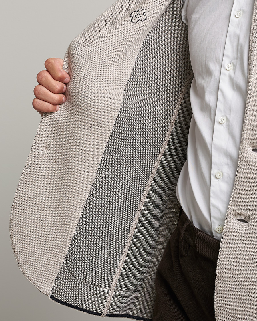 Herre | Dressjakker | Lardini | Knitted Wool Blazer Beige