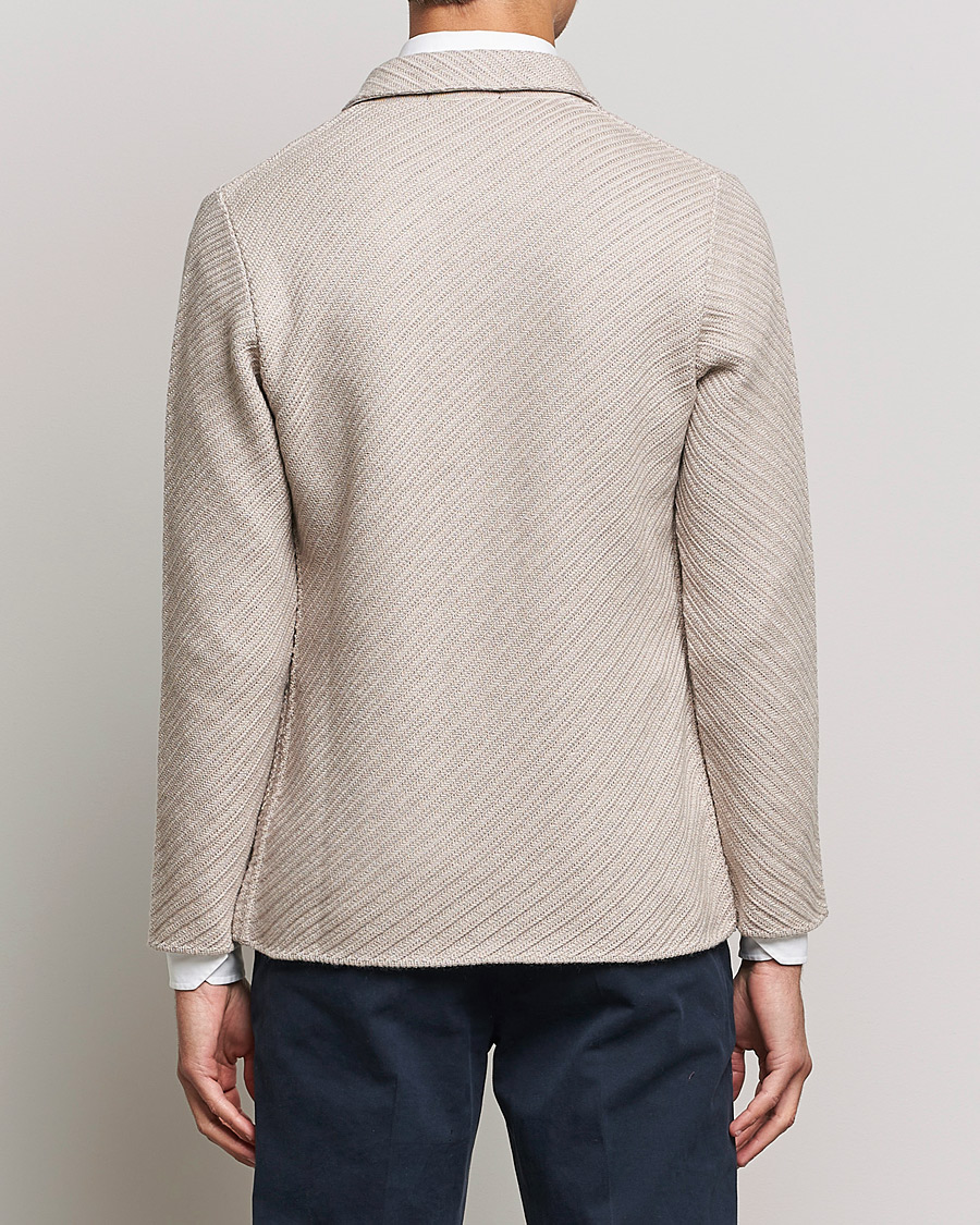 Herre | Dressjakker | Lardini | Structured Knitted Wool Blazer Beige