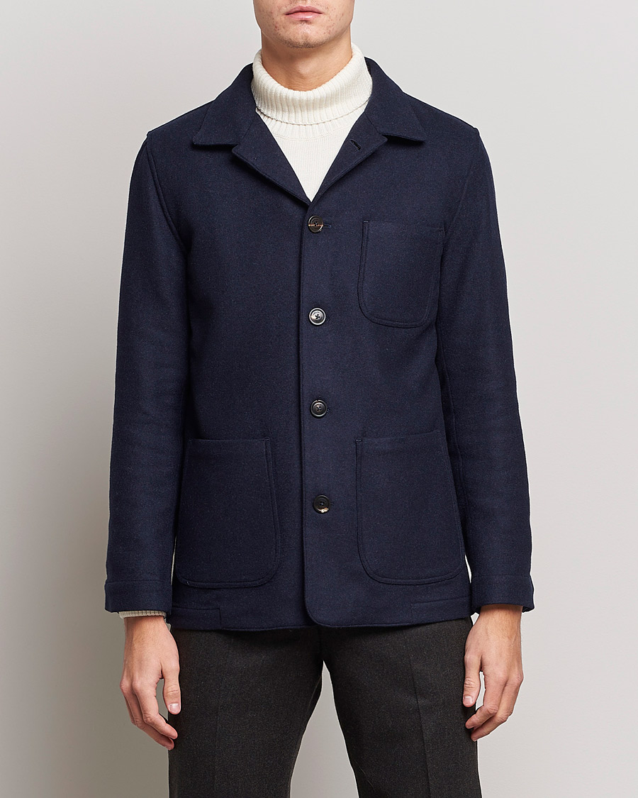 Herre | Skjorter | Lardini | Wool/Cashmere Shirt Jacket Navy