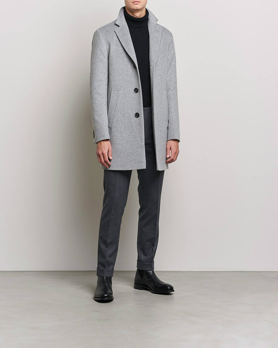 Herre | Jakker | Oscar Jacobson | Storvik Wool/Cashmere Coat Light Grey