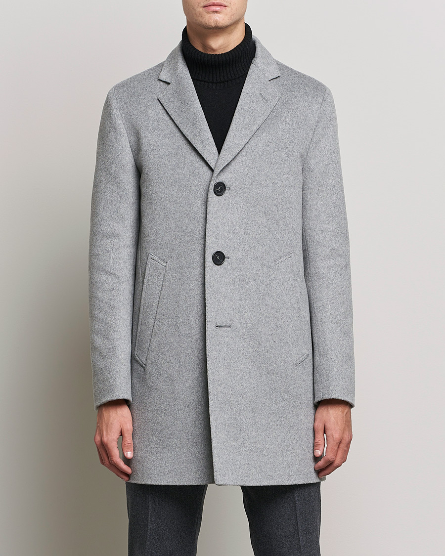 Herre | Frakker | Oscar Jacobson | Storvik Wool/Cashmere Coat Light Grey