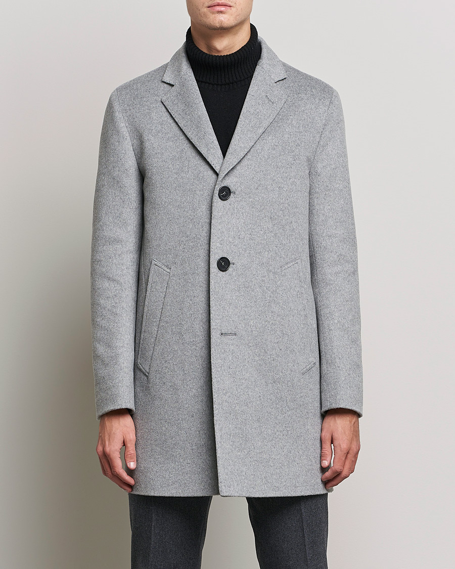 Herre | Jakker | Oscar Jacobson | Storvik Wool/Cashmere Coat Light Grey