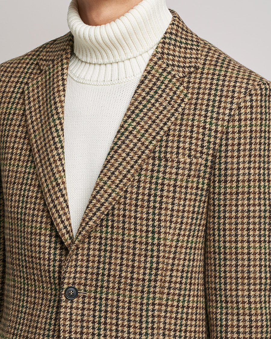 Herre | Dressjakker | Oscar Jacobson | Freeman Moon Houndstooth Tweed Blazer Beige