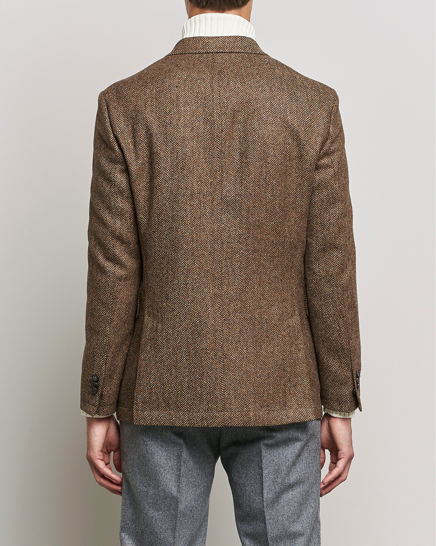 Herre | Dressjakker | Oscar Jacobson | Fares Moon Herringbone Tweed Blazer Brown
