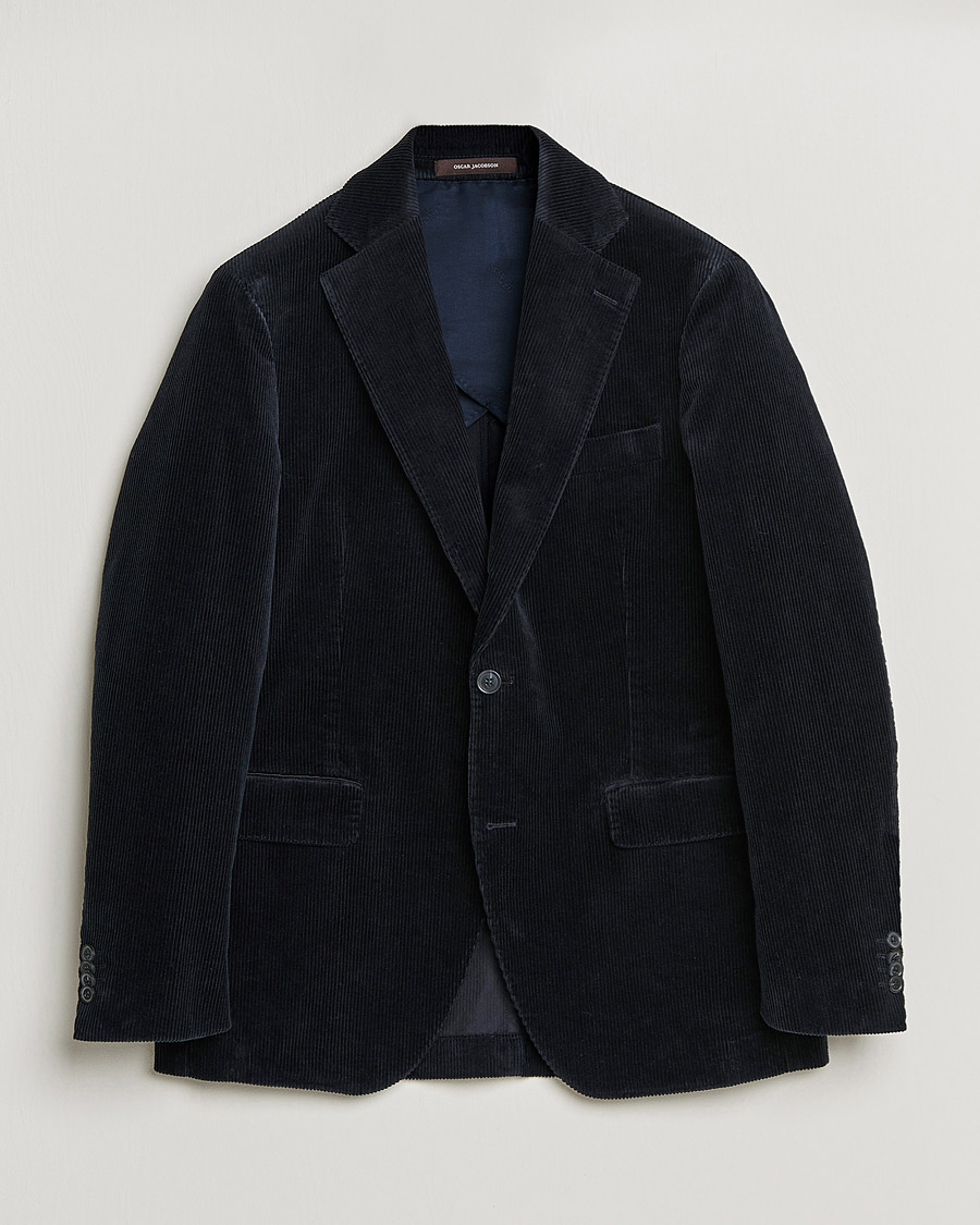 Herre | Dressjakker | Oscar Jacobson | Ferry Soft Cord Blazer Navy