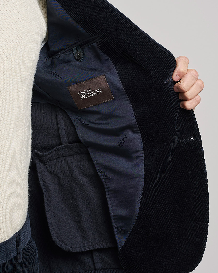 Herre | Dressjakker | Oscar Jacobson | Ferry Soft Cord Blazer Navy