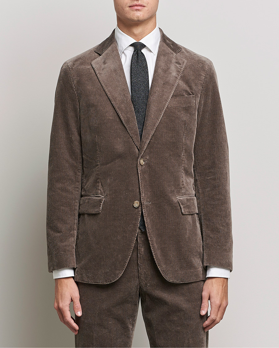 Herre | Dressjakker | Oscar Jacobson | Ferry Soft Cord Blazer Light Beige