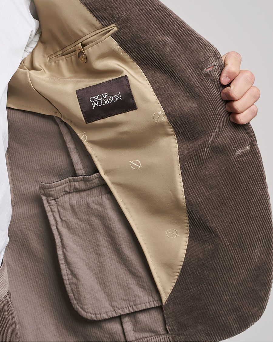 Herre | Dressjakker | Oscar Jacobson | Ferry Soft Cord Blazer Light Beige