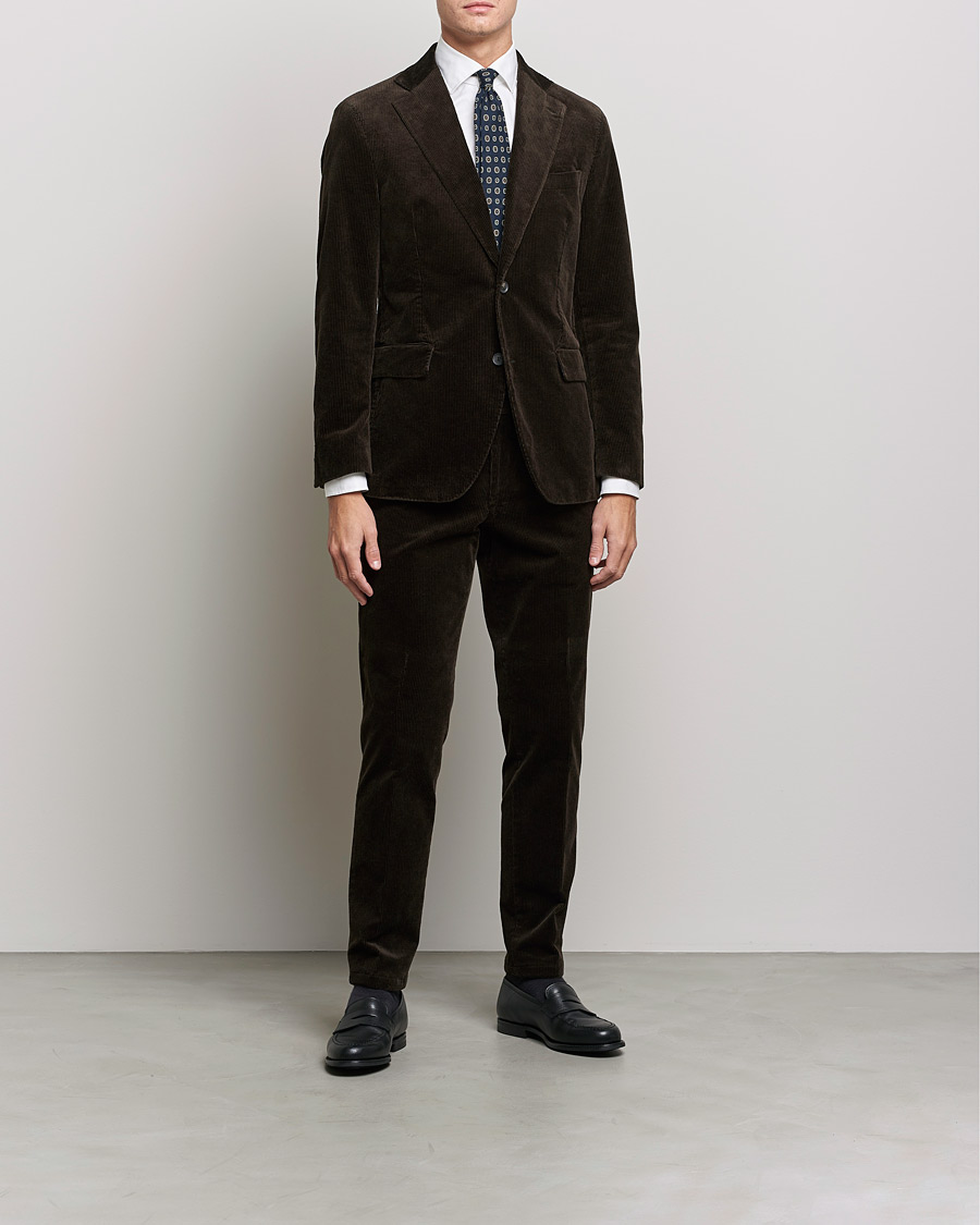Herre | Dressjakker | Oscar Jacobson | Ferry Soft Cord Blazer Brown