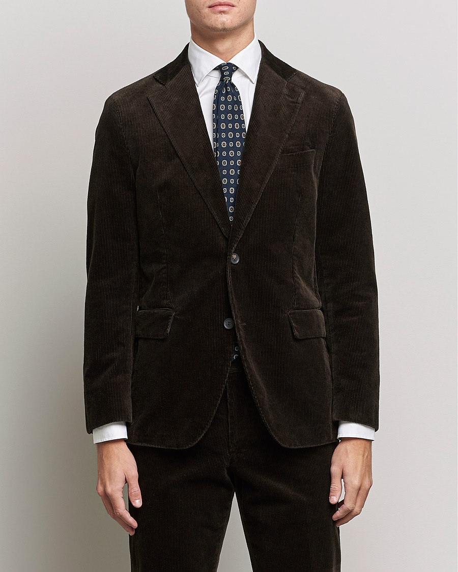 Herre | Dressjakker | Oscar Jacobson | Ferry Soft Cord Blazer Brown