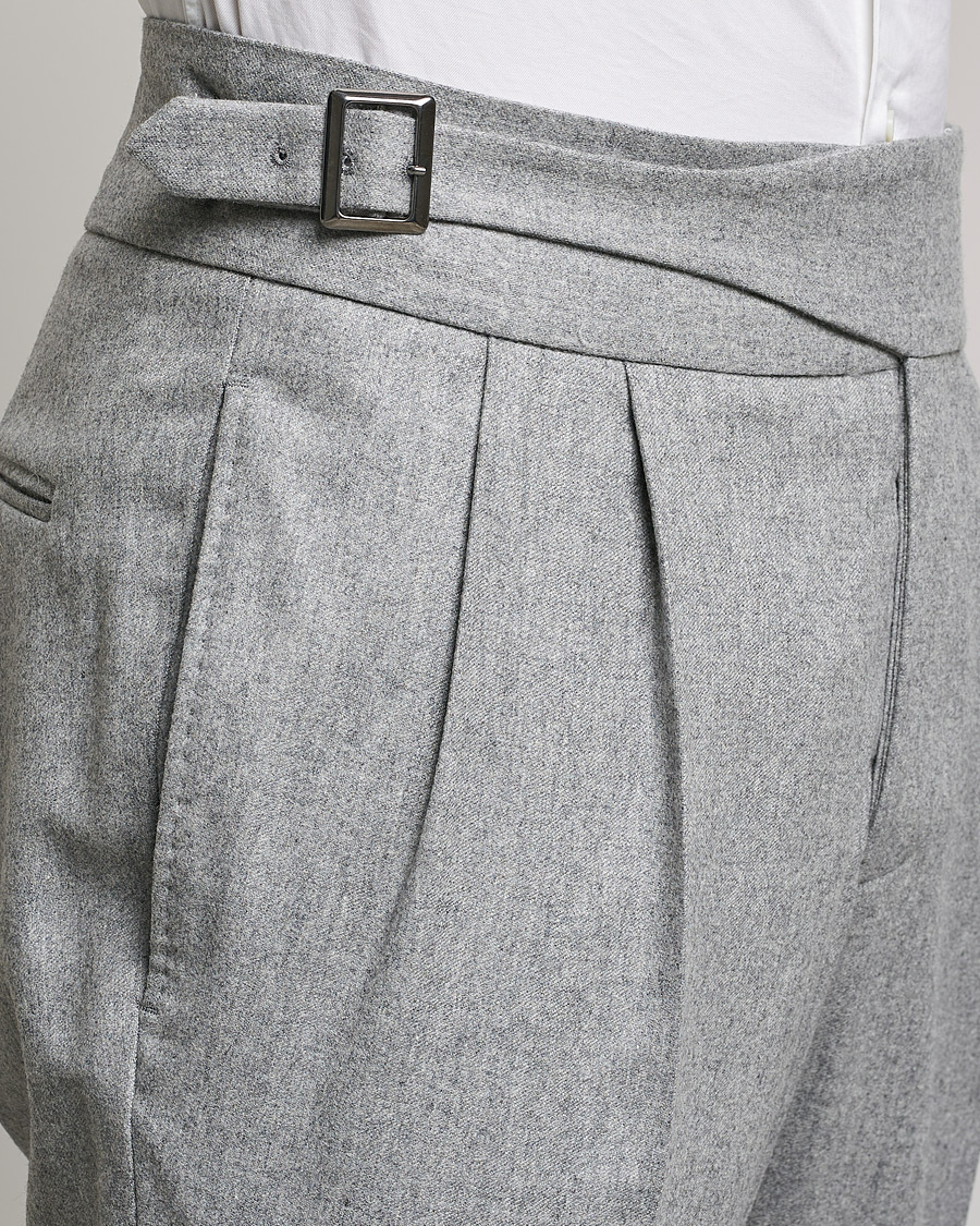 Herre | Bukser | Oscar Jacobson | Gurkha Flannel Trousers Light Grey