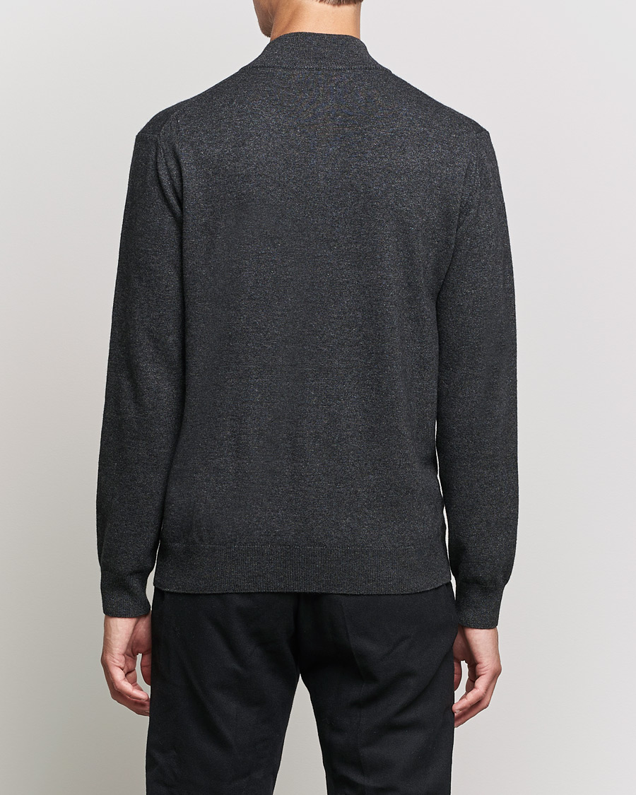 Herre | Gensere | Oscar Jacobson | Patton Wool/Cashmere Half Zip Charcoal