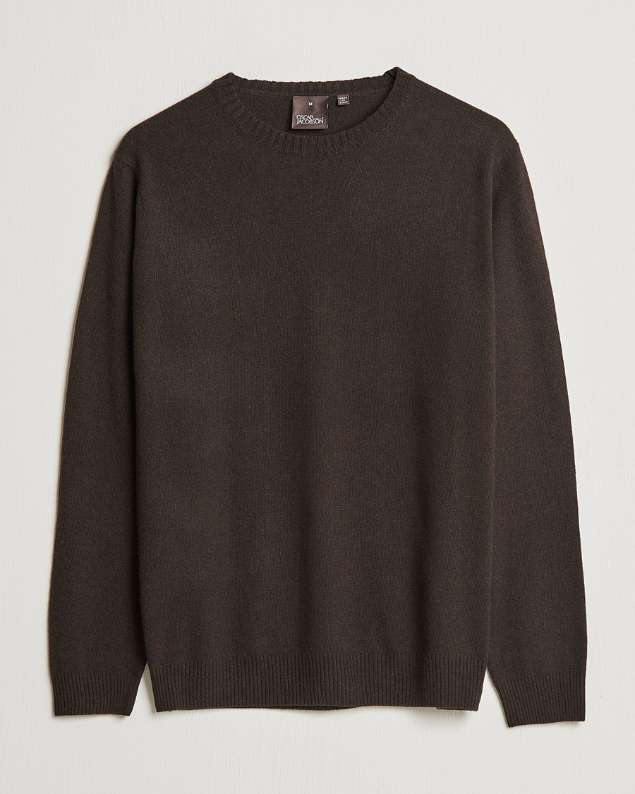 Herre | Gensere | Oscar Jacobson | Valter Wool/Cashmere Round Neck Brown