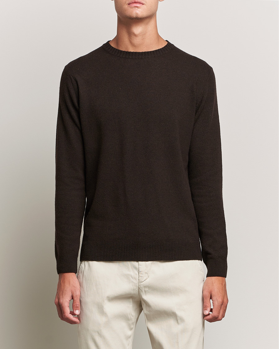 Herre | Gensere | Oscar Jacobson | Valter Wool/Cashmere Round Neck Brown