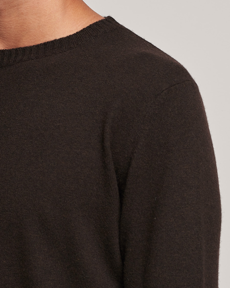 Herre | Gensere | Oscar Jacobson | Valter Wool/Cashmere Round Neck Brown