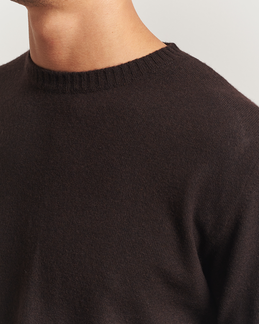 Herre | Gensere | Oscar Jacobson | Valter Wool/Cashmere Round Neck Brown