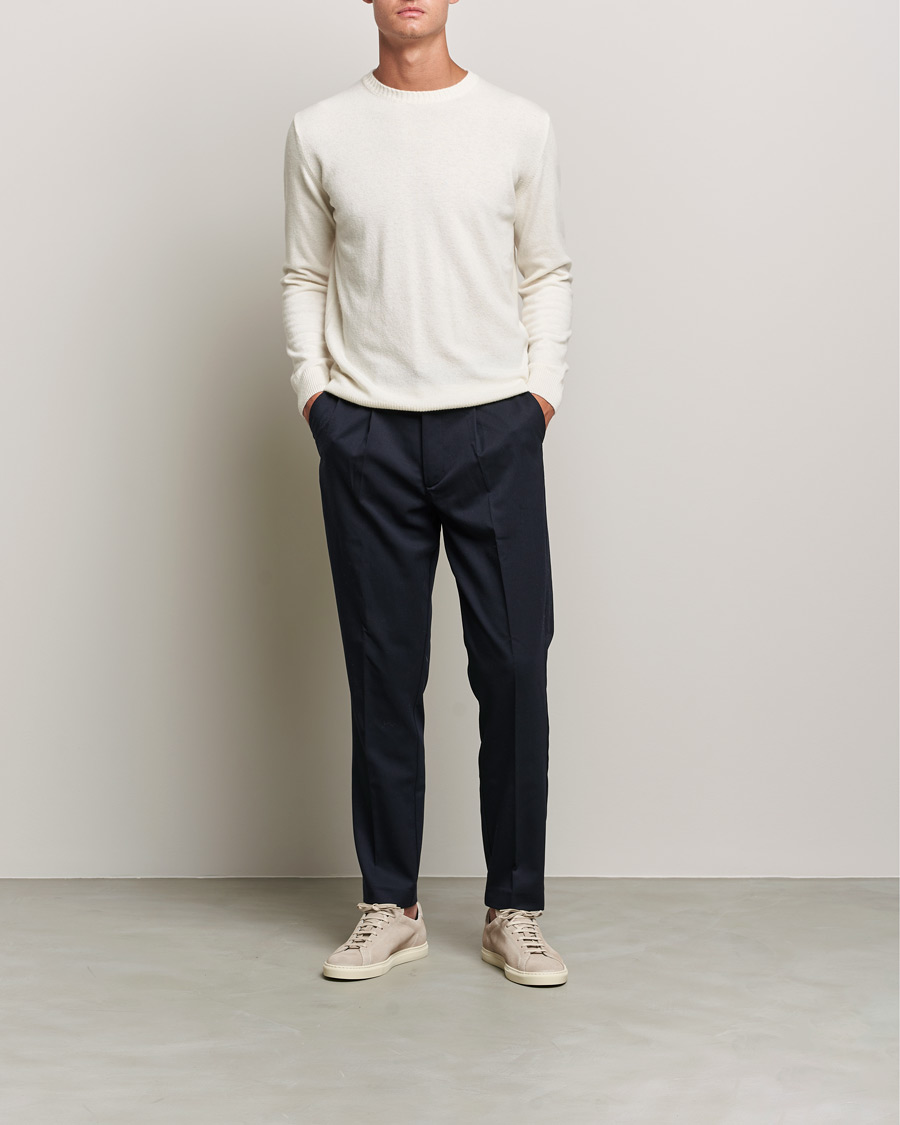 Herre | Gensere | Oscar Jacobson | Valter Wool/Cashmere Round Neck Creme