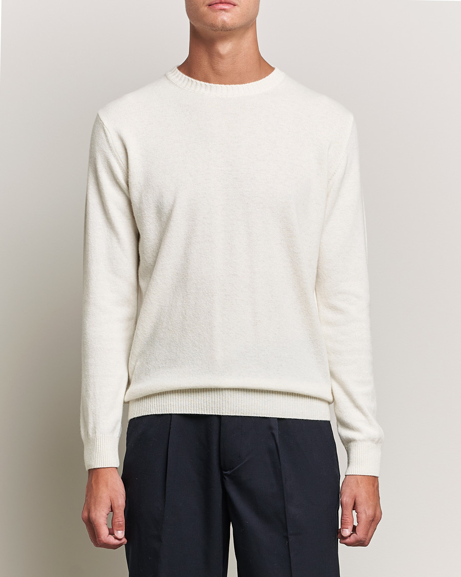 Herre | Gensere | Oscar Jacobson | Valter Wool/Cashmere Round Neck Creme