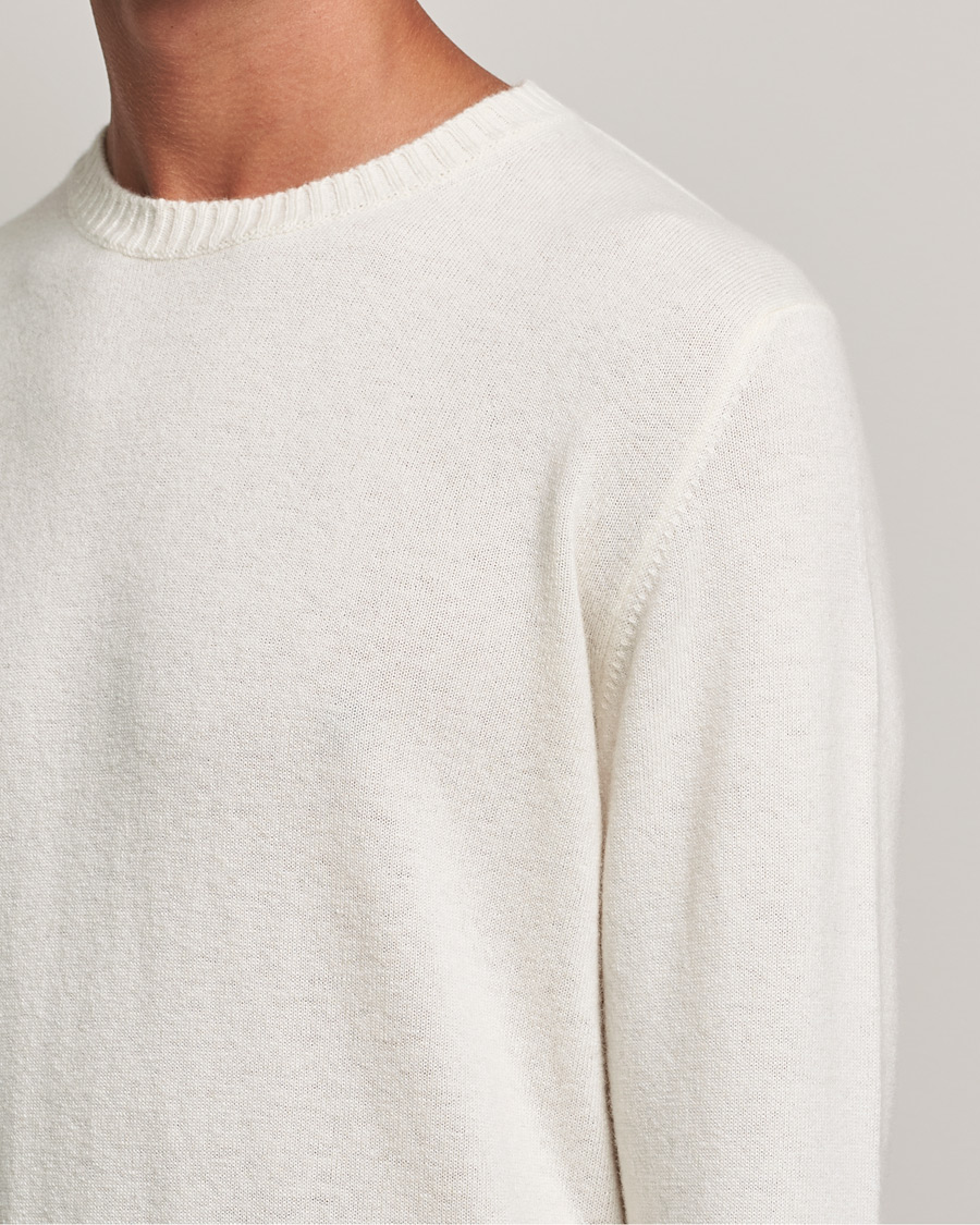 Herre | Gensere | Oscar Jacobson | Valter Wool/Cashmere Round Neck Creme