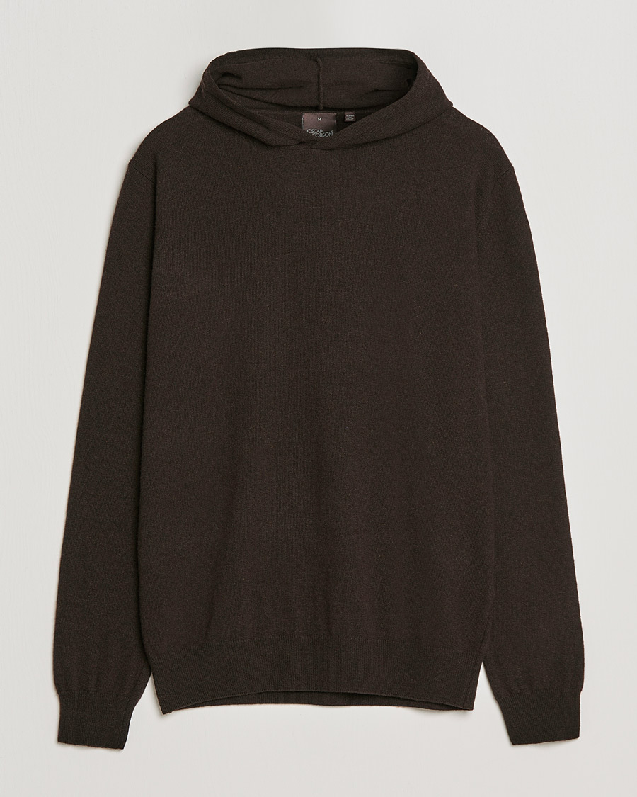 Herre | Gensere | Oscar Jacobson | Pascal Wool/Cashmere Hoodie Brown